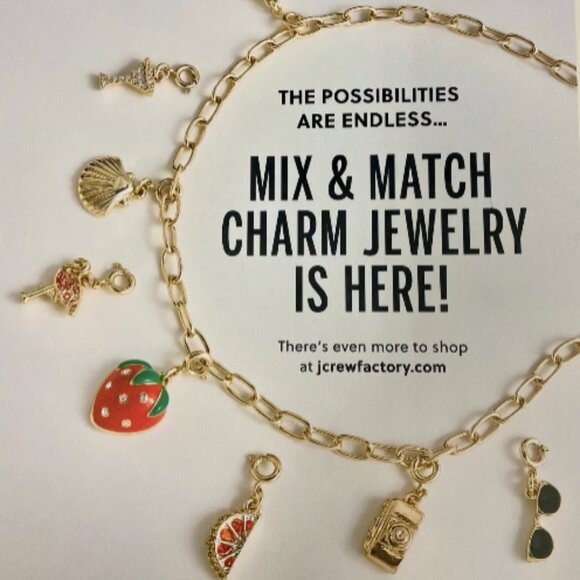 NWT J.Crew Factory Lot of 6 Charms and 2 Necklaces - Picture 1 of 8